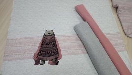 Трикотаж Футер 2-нитка Петля Купон Мишка на терракоте