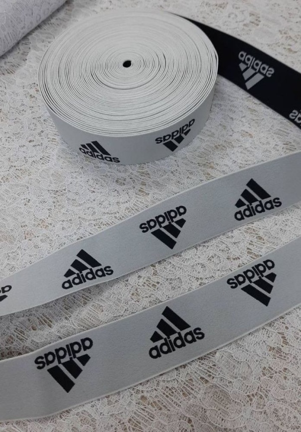 Резинка Декоративная ш. 45 мм. Adidas Белая фото 1